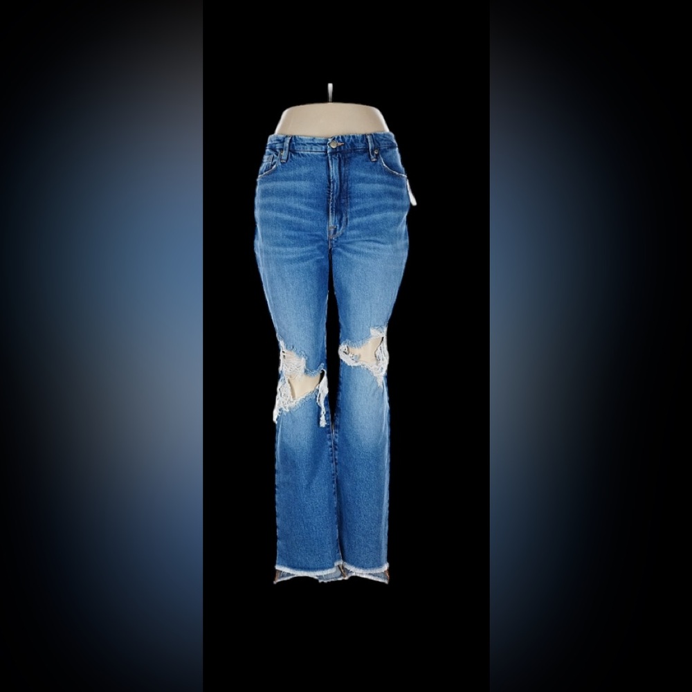 Good American Good Icon High Waist Step Hem Jeans Size 12 NWT